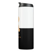 Elegant Modern Black Gold Monogramed Thermosbeker (Geroteerd rechts)