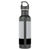 Elegant Modern Black Gold Monogramed Waterfles (Achterkant)