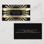 Elegant Modern, Black, Gold Striped, Diamonds Visitekaartje (Voorkant / Achterkant)