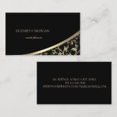 Elegant Modern Black, Gold Swirls Visitekaartje (Voorkant / Achterkant)