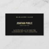 Elegant Modern Black Gold Text Elite Plain Luxe Visitekaartje (Achterkant)