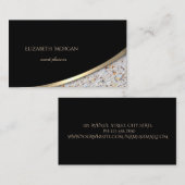 Elegant Modern Black, marmer Visitekaartje (Voorkant / Achterkant)