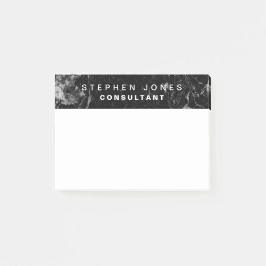 Elegant Modern Black Plain Marble Post-it® Notes (Voorkant)