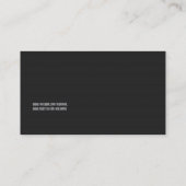 Elegant Modern Black Real Estate Plain Card Visitekaartje (Achterkant)