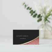 Elegant Modern Black, rode marmer Visitekaartje (Staand voorkant)