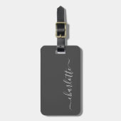 Elegant Modern Black Script Name Personated Bagagelabel (Voorkant verticaal)