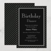 Elegant Modern Black & White 40th Birthday Dinner Kaart (Voorkant / Achterkant)