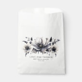 Elegant Modern Black White Floral Wedding Bedankzakje (Voorkant)