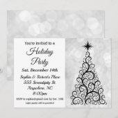 Elegant Modern Black White Kerstfeestdag Kaart (Voorkant / Achterkant)