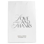 Elegant Modern Black & White Wedding Welcome Medium Cadeauzakje (Voorkant)