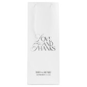 Elegant Modern Black & White Wedding Welcome Wijn Cadeautas (Voorkant)