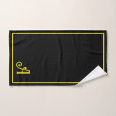 Elegant Modern black &yellow Monogram   Bad Handdoek (Handdoek)
