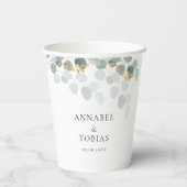 Elegant modern blad papieren bekers (Achterkant)