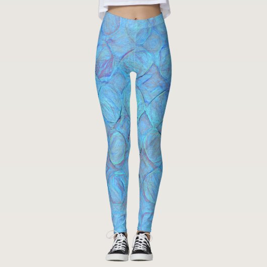 Elegant modern blauw Abstract geometrisch Leggings (Voorkant)
