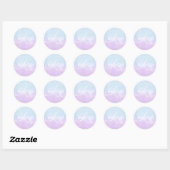 Elegant modern blauw en paarse glitter make-up ronde sticker (Vel)