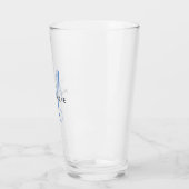 Elegant modern blauw Script-monogram Glas (Links)