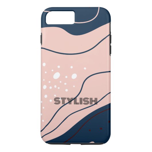 Elegant & Modern Blauw & Wit Case-Mate iPhone Case (Achterkant)