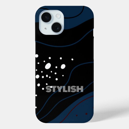 Elegant & Modern Blauw & Wit Case-Mate iPhone Case (Achterkant)