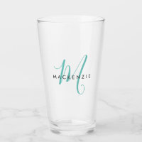 Elegant modern Blauwgroen Manuscript Monogram