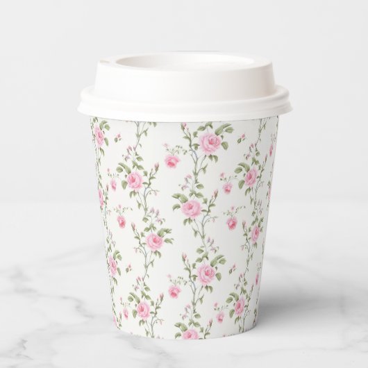 Elegant modern  bloemig Roos Papieren Bekers (Achterkant)