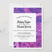 Elegant Modern Blue Galaxy Abstract Art Wedding Kaart (Voorkant)