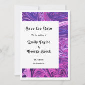Elegant Modern Blue Galaxy Abstract Art Wedding Save The Date (Voorkant)