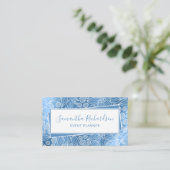 Elegant Modern Blue Girly Visitekaartje (Staand voorkant)