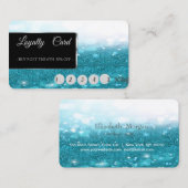 Elegant Modern Blue Glittery Bokeh Loyalty Kaart (Voorkant / Achterkant)