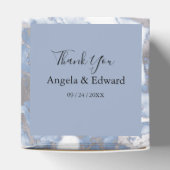 Elegant Modern Blue Marble Wedding Favor Box Bedankdoosjes (Bovenkant)