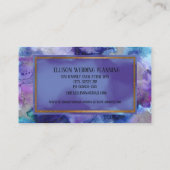 Elegant Modern Blue Paarse Waterverf Wedding Visitekaartje (Achterkant)