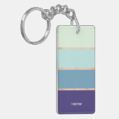 Elegant Modern Blue Striped First Name Women Sleutelhanger (Voorkant Links)