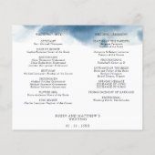 Elegant Modern Blue Wedding-tijdlijn en -programma (Achterkant)