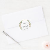 Elegant Modern Blumen Hochzeitsbogen Ronde Sticker (Envelop)