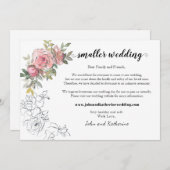 Elegant Modern Blush Floral Smaller Wedding Aankondiging (Voorkant / Achterkant)