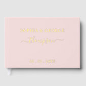 Elegant Modern Blush Goud Bruiloft Gastenboek (Voorkant)