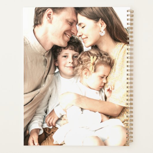 Elegant Modern Blush Pink Custom Family Photo 2023 Planner (Achterkant)