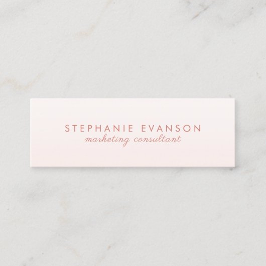 Elegant Modern Blush PInk minimalistisch Mini Visitekaartje (Voorkant)