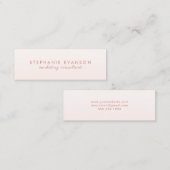 Elegant Modern Blush PInk minimalistisch Mini Visitekaartje (Voorkant / Achterkant)