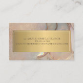 Elegant Modern Blush Pink Opal Gold Visitekaartje (Achterkant)