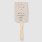 Elegant modern Blush Pink Wedding Programme Handje Handwaaier (Voorkant)