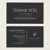 Elegant Modern Blush Roze Dank u Kaart (Voorkant /achterkant)