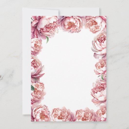 Elegant Modern Blush Roze Pioen Bloemen Bruiloft Save The Date (Achterkant)