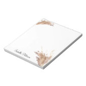 Elegant Modern Boho Pampas Grass Foliage Notitieblok (Gedraaid)
