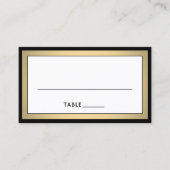 Elegant Modern Border Black, Gold & White Escort / Plaatskaartje (Voorkant)