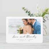 Elegant Modern Border Photo Wedding Bedankkaart (Staand voorkant)