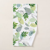 Elegant, Modern Botanical Garden Leaves on White (Serviette à main)