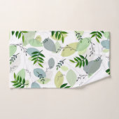 Elegant, Modern Botanical Garden Leaves on White (Serviette à main)