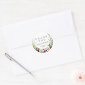 Elegant Modern Botanical Greenery Wedding Ronde Sticker (Envelop)