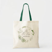 Elegant modern botanisch Mr en Mrs bruiloft gunst Tote Bag (Voorkant)