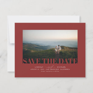Elegant Modern Bourgondisch Rood Save the Date Fot